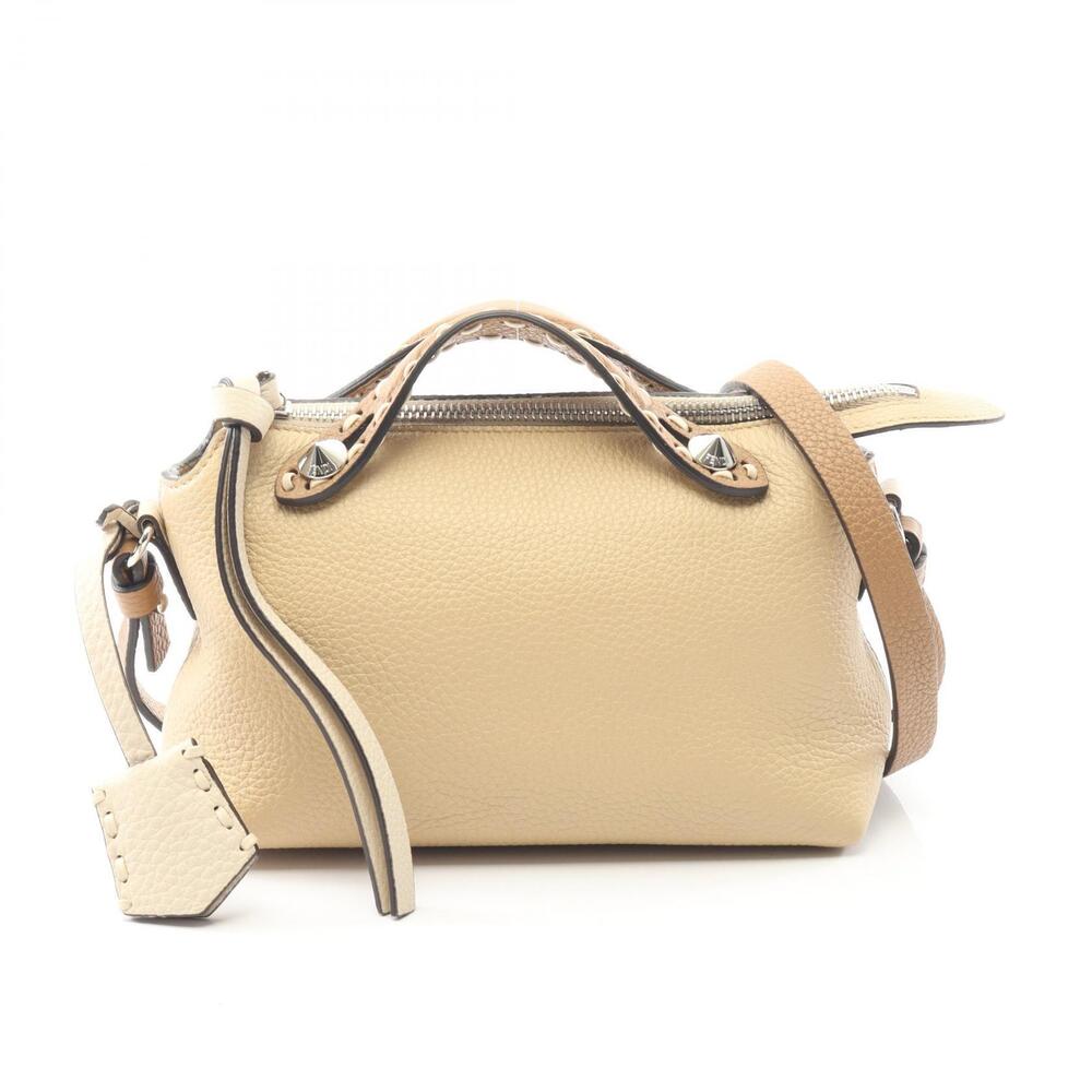 Fendi By The Way Selleria Handbag Leather Beige Brown